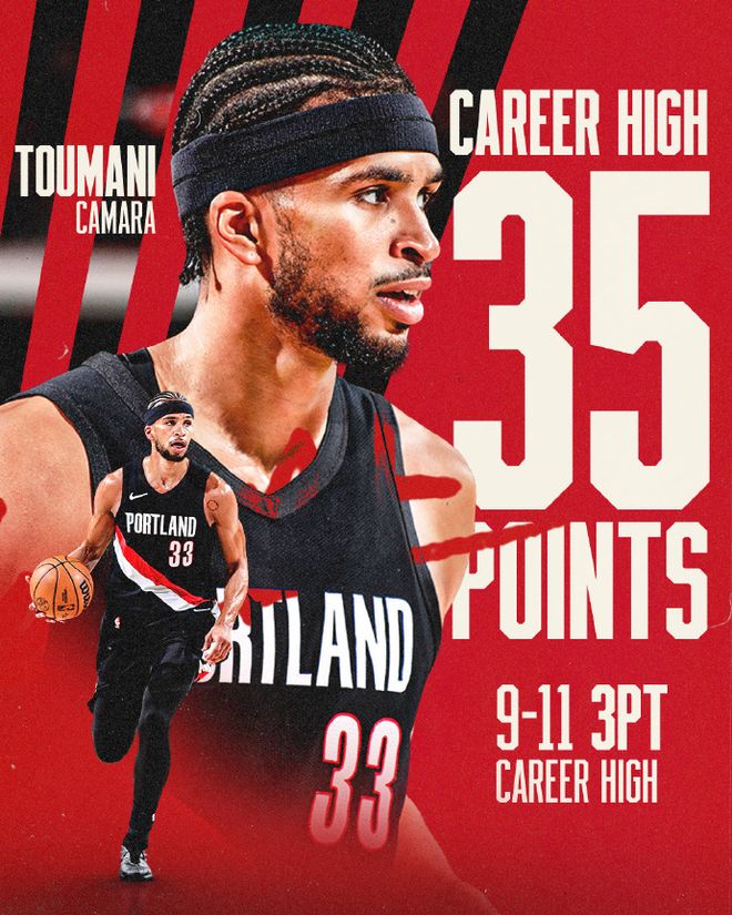 杨瀚森复出助开拓者大胜篮网送8连败