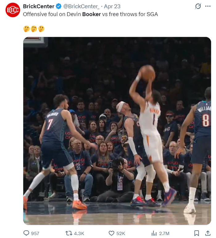 布克质疑裁判吹罚遭罚金 NBA取消其技术犯规引争
